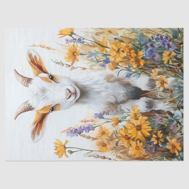 Papel De Seda Cabrito de primavera flores silvestres amarillas d (Anverso)