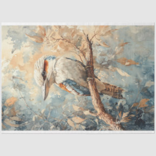 Papel De Seda Cacaburra en un árbol decoupage de acuarela