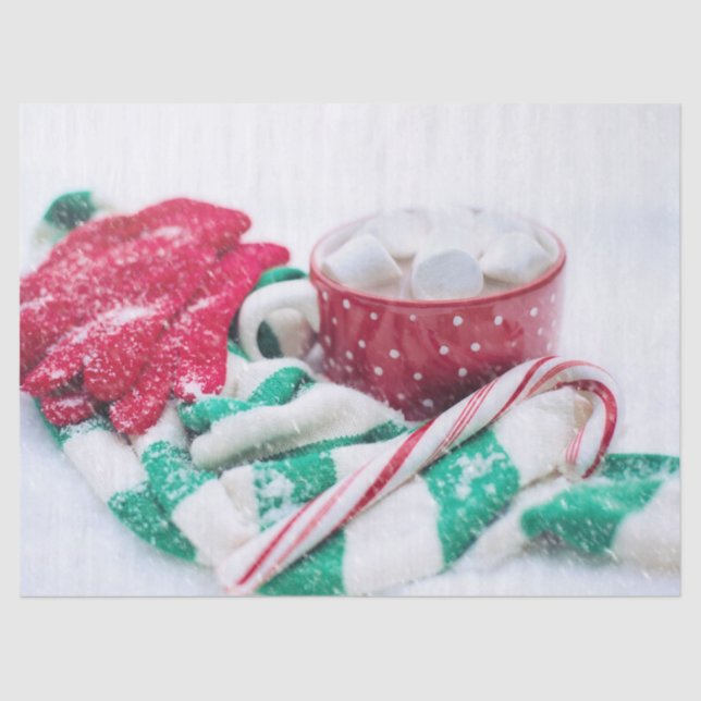 Papel De Seda Cacao caliente | Candy Cane | Navidades Scarf & Mi (Anverso)