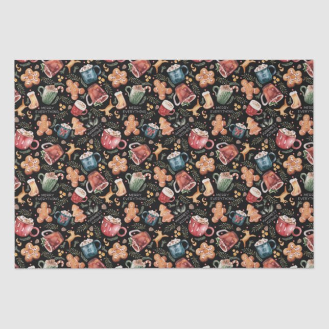 Papel De Seda Cacao Caliente Gingerbread Cookies Navidades Rústi (Anverso)