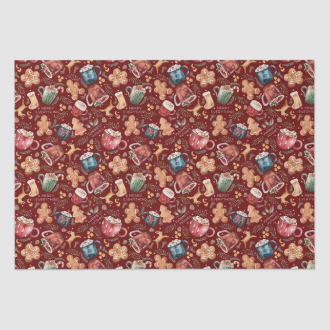 Papel De Seda Cacao Caliente Gingerbread Cookies Navidades Rústi (Anverso)