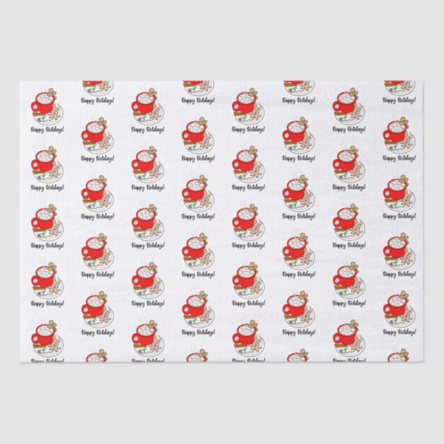 Papel De Seda Cacao, Gingerbread, Star, Snowman Gran Bolsa De Re (Anverso)