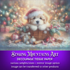 Papel De Seda Cachorro caprichoso en la página de navidad de los