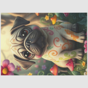 Papel De Seda Cachorro colorido adorable