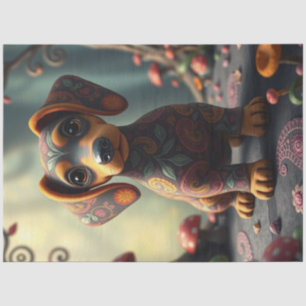 Papel De Seda Cachorro colorido adorable