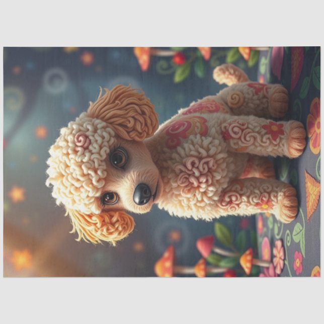 Papel De Seda Cachorro colorido adorable (Anverso)
