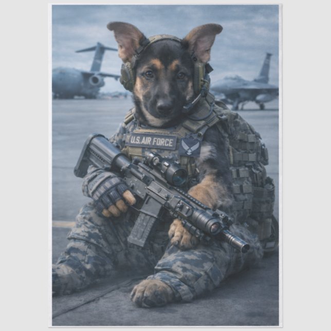 Papel De Seda Cachorro de la Fuerza Aérea  (Anverso)