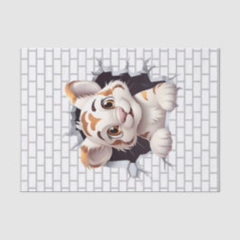 Papel De Seda Cachorro de Tigre Divertido y Lindo Espiando Decou