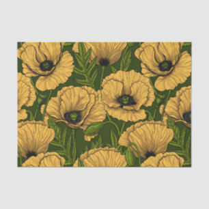 Papel De Seda Cachorros amarillos en verde oscuro