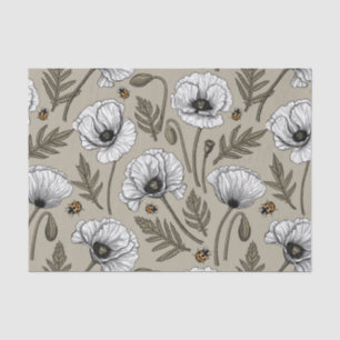 Papel De Seda Cachorros blancos y ladybugs