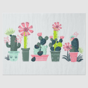 Papel De Seda Cacti En Verde