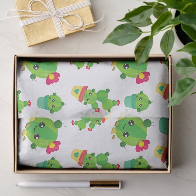 Papel De Seda Cactus, Cactus Verde, Patrón Cactus (Regalo )