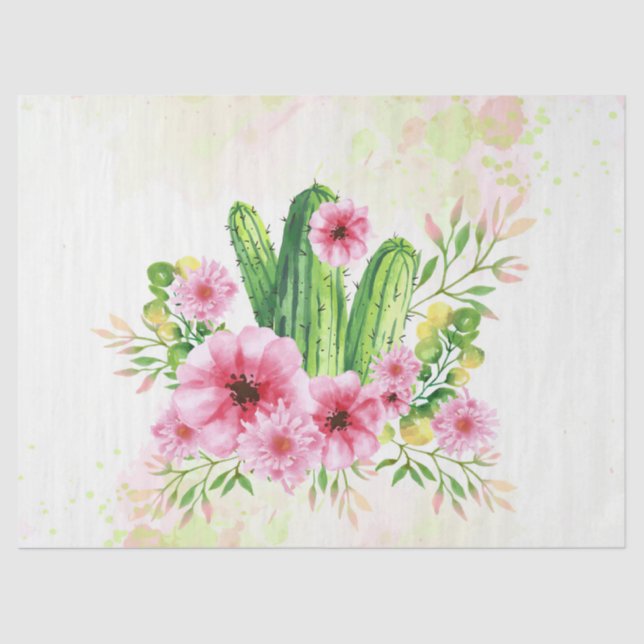 Papel De Seda Cactus florales (Anverso)