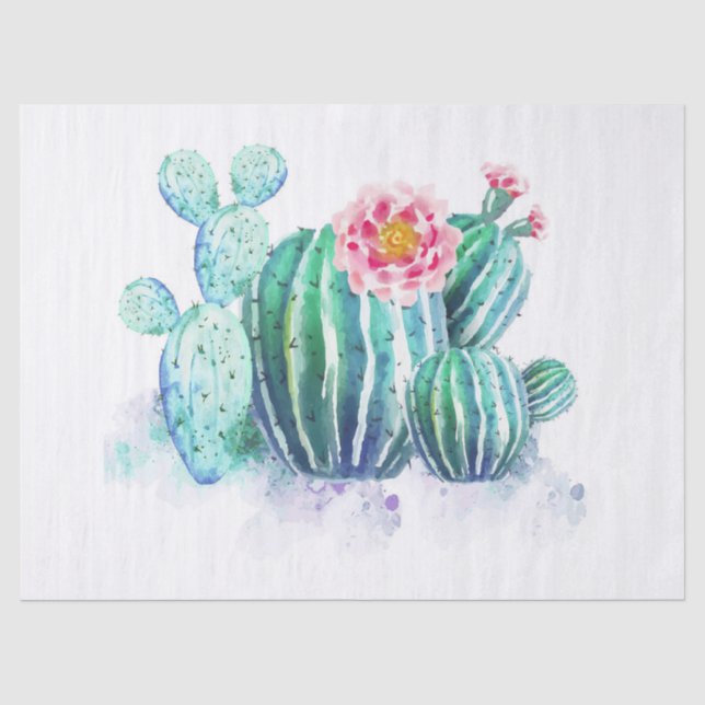 Papel De Seda Cactus pintado (Anverso)