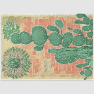 Papel De Seda Cactus Plant Ephemera Collage Art No4