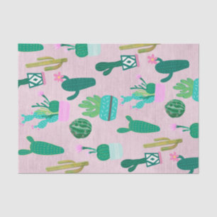 Papel De Seda Cactus Plantas Cacti Rústicos Rosados del Suroeste