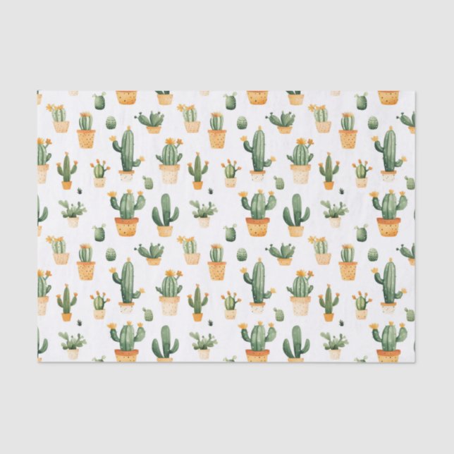 Papel De Seda Cactus pulido en blanco (Anverso)