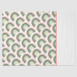 Papel De Seda Cactus Rainbow Naranja Green White Modern