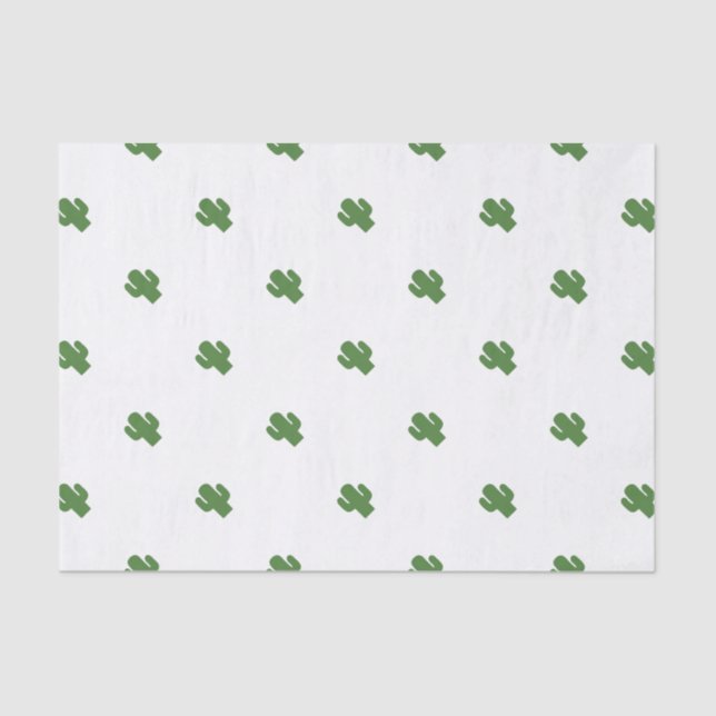 Papel De Seda Cactus verde feliz en verano rosado (Anverso)