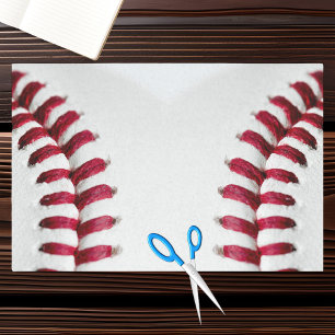 Papel De Seda Cadenas rojas de encaje del béisbol blanco