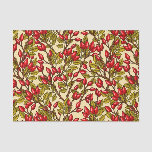 Papel De Seda caderas de Rosa, rojas, verdes, amarillas (Anverso)