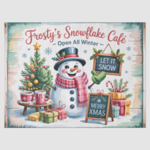 Papel De Seda Café Copo de Nieve Vintage Frosty