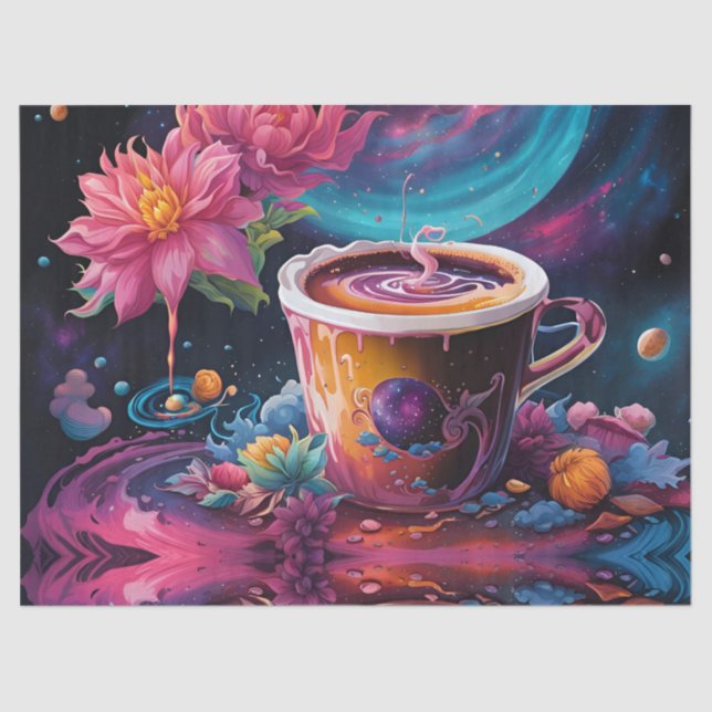 Papel De Seda Café de Galaxia Jardín (Anverso)