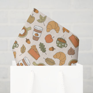 Papel De Seda Café de Otoño Especias de Calabaza Hojas de Otoño