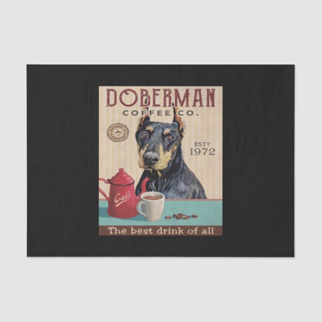 Papel De Seda Café de perro de Doberman Pinscher (Anverso)