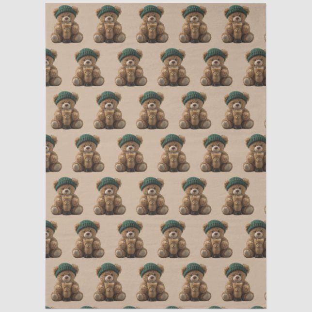 Papel De Seda Café frío Teddy Bear (Anverso)