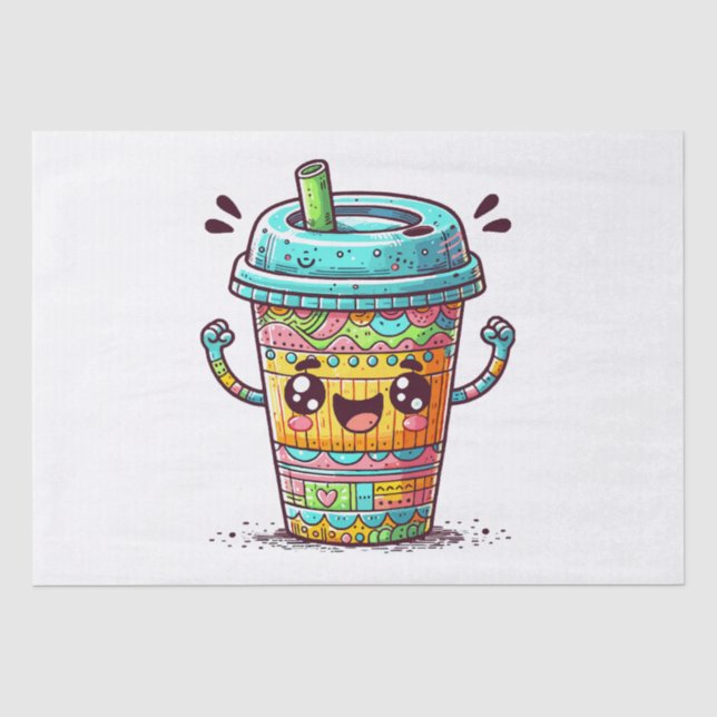 Papel De Seda Café Kawai (Anverso)