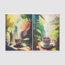 Papel De Seda Café matutino en el paraíso, Java tropical