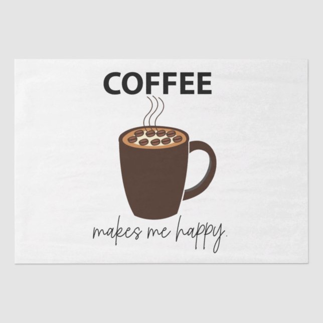 Papel De Seda Café Me Hace Feliz Café (Anverso)
