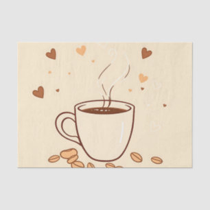 Papel De Seda Café Mug y vapor en estilo doodle