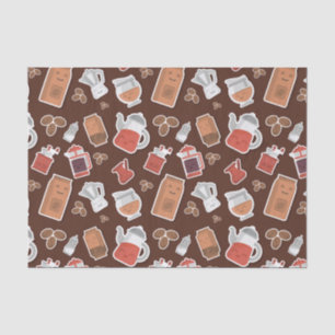 Papel De Seda Cafeína Cute Amantes Patrón Kawaii