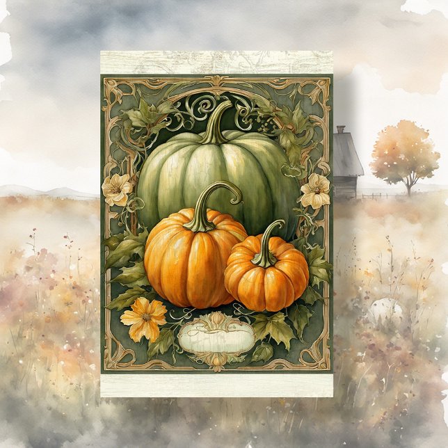 Papel De Seda Caída Calabaza Verde Sale Decoración Art Nouveau (Subido por el creador)