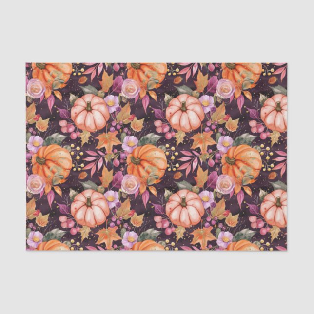 Papel De Seda Caída de la Calabaza del Otoño Deja Desenlace Rúst (Anverso)