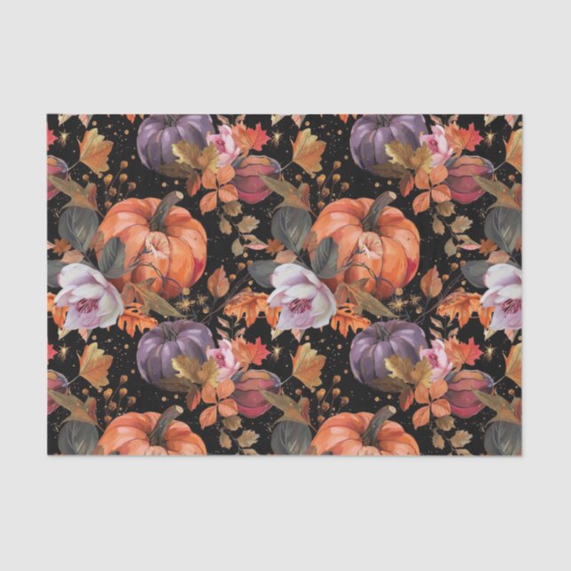 Papel De Seda Caída de la Calabaza del Otoño Deja Desenlace Rúst (Anverso)
