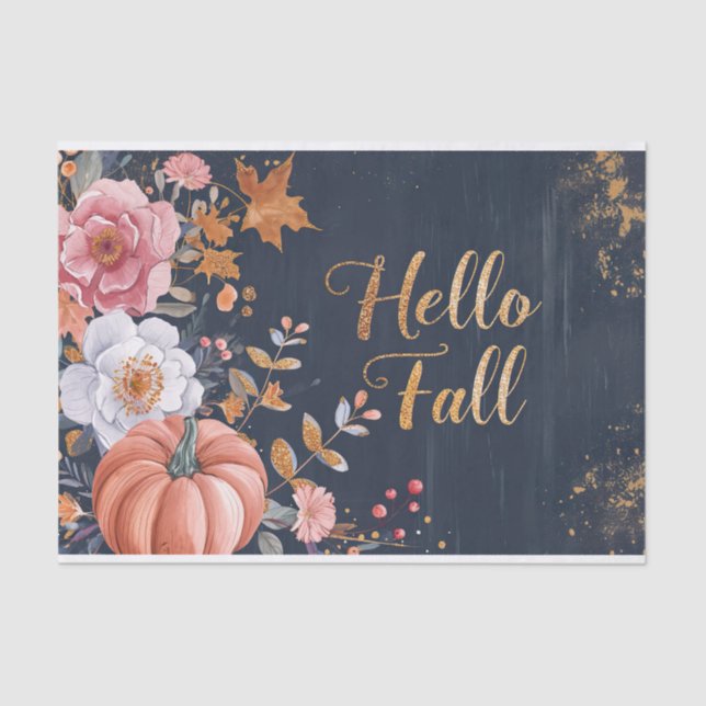 Papel De Seda Caída de la Calabaza del Otoño Deja Desenlace Rúst (Anverso)