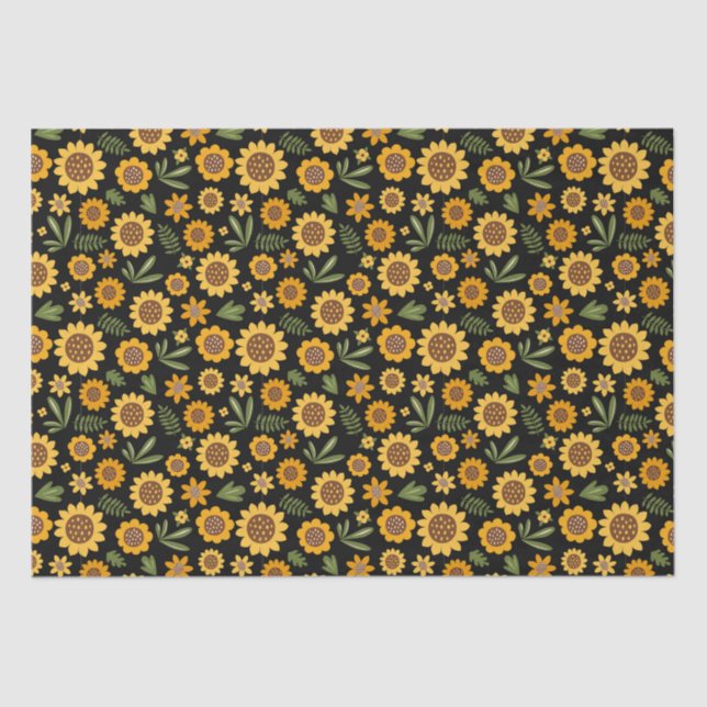 Papel De Seda Caída de la naturaleza Girasol (Anverso)