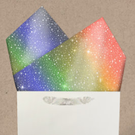 Papel De Seda Caída de la nieve color arcoiris galaxia estrellas