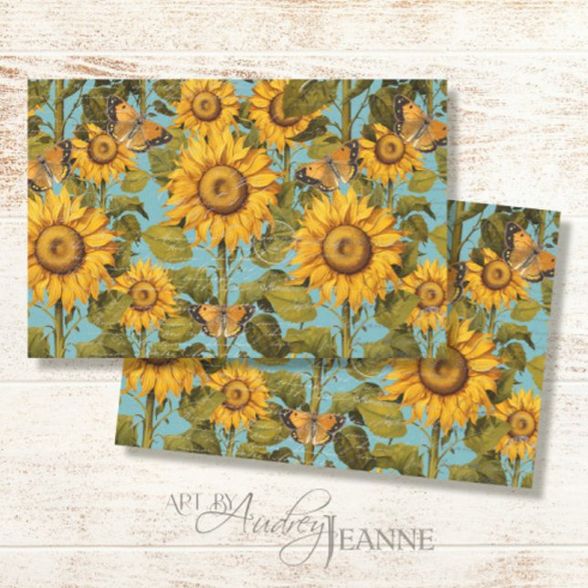 Papel De Seda Caída del Girasol Mariposa Azul Ephemera Desenlace (Subido por el creador)