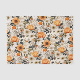 Papel De Seda Caída elegante de calabaza floral
