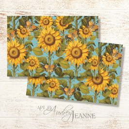 Papel De Seda Caída Flor de girasol Mariposa Azul Desnudo