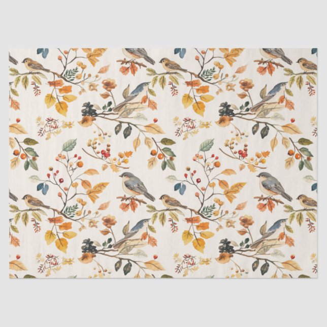 Papel De Seda Caída Rústica de Halloween deja calabaza (Anverso)