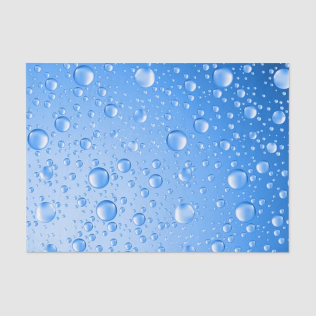 Papel De Seda Caídas de lluvia de cielo azul metálico (Anverso)