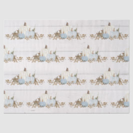 Papel De Seda Caídas Sale Calabaza Acuarela Azul y Rústico Blanc