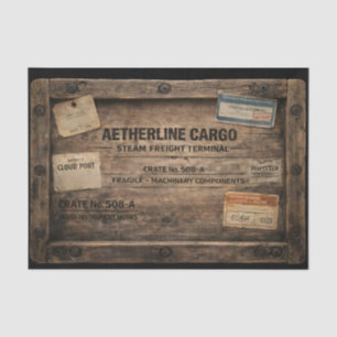 Papel De Seda Caja de Carga de Madera Steampunk FC1 Decoupage