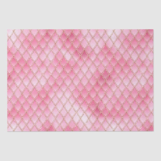 Papel De Seda Cajas de dragón rosa brillante (Anverso)