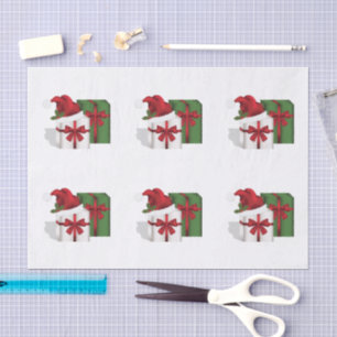 Papel De Seda Cajas De Regalo Blancas Y Verdes Con Sombrero Sant